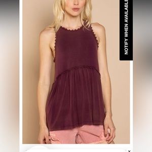 POL Sweet and Simple Babydoll Knit Tank Top